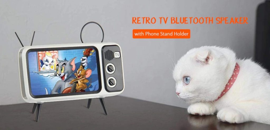 coupon, gearbest, Retro TV Style Wireless Bluetooth Speaker