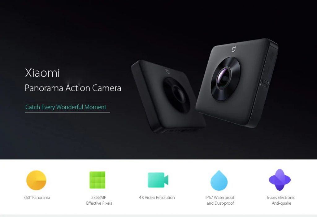 coupon, gearvita, Xiaomi Mi 4K Sphere Panorama Action Camera