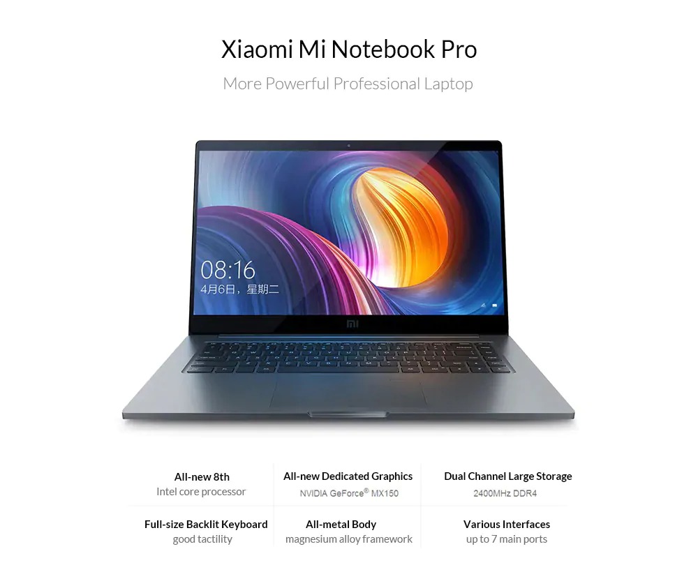 coupon, gearbest, Xiaomi Mi Notebook Pro 15.6 inch