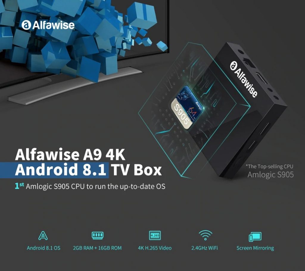 coupon, gearbest,Alfawise A9 4K Amlogic S905 Android 8.1 TV Box