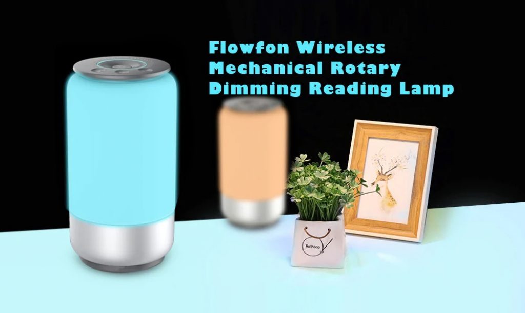 coupon, gearbest, Flowfon Wireless Reading Bedside Lamp Rotary Dimming Light