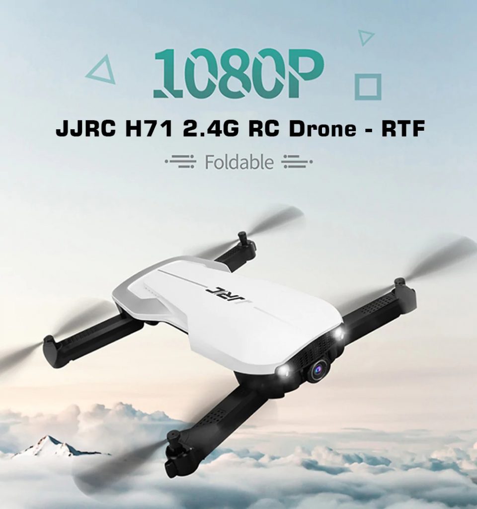 coupon, gearbest, JJRC H71 2.4G Foldable RC Drone - RTF - White