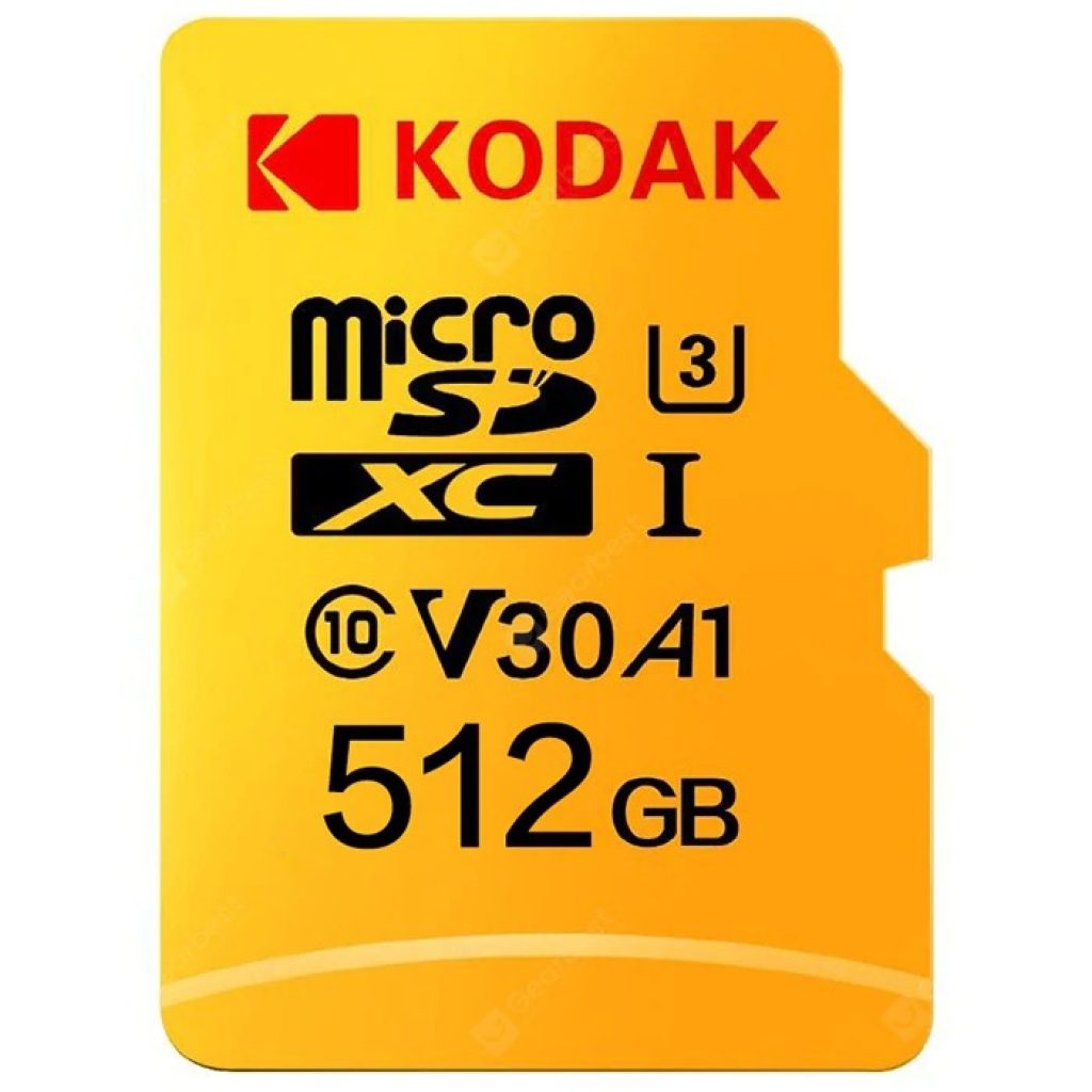 coupon, gearbest, Kodak High Speed U3 A1 V30 Micro SD Card TF Card - Yellow 512G