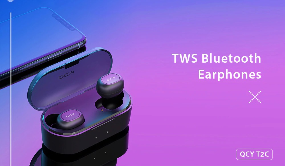 coupon, gearbest, QCY T2C TWS Bluetooth Earphones Binaural Wireless Earbuds