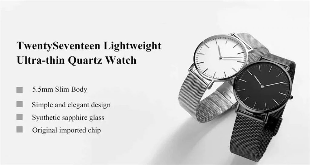 coupon, gearvita, Xiaomi TwentySeventeen Ultra-thin Quartz Watch 3ATM Waterproof