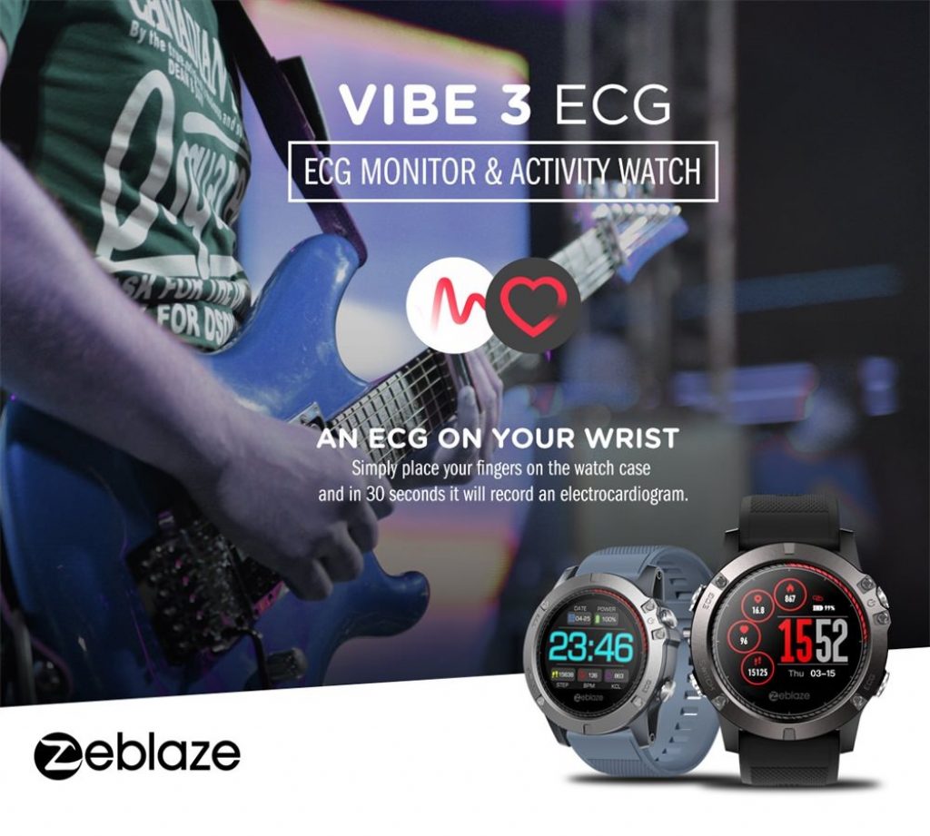 coupon, gearvita,Zeblaze VIBE 3 ECG Sports Smartwatch Bluetooth 4.0