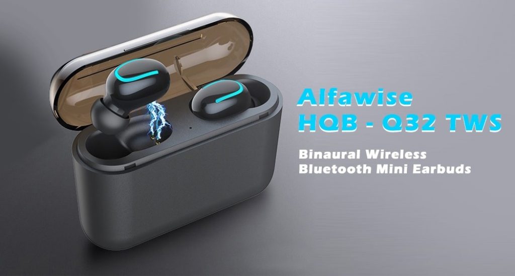 coupon, gearbest, Alfawise HQB - Q32 TWS Binaural Wireless Bluetooth Mini Earbuds