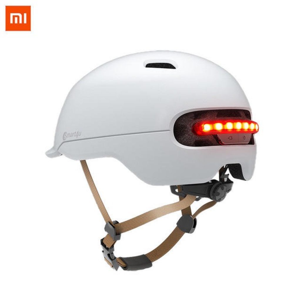 XIAOMI Smart4U Upgraded SH50 Bike Bicycle Smart Helmet Light Sensing Braking Warning LED Breathable Cycling Helmet - White, COUPON, BANGGOOD