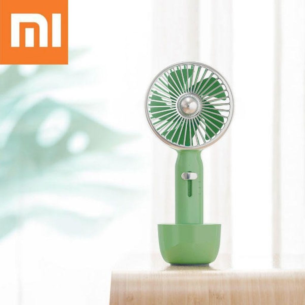 Xiaomi Guildford 2 In 1 Mini Handheld Fan USB Rechargeable Cooling Wind 3 Speed Retro Desk Fan Portable For Camping Travel - Green, COUPON, BANGGOOD