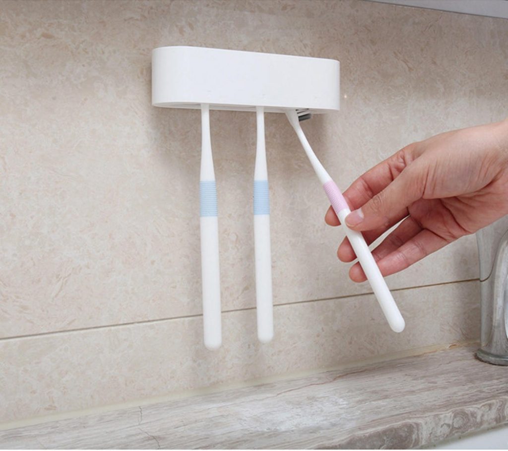 Xiaomi Happy Life White Toothbrush Holder Bathroom Organizer Wall Mounted Stand 3M Adhesive Smart Home Decorations, COUPON, BANGGOOD