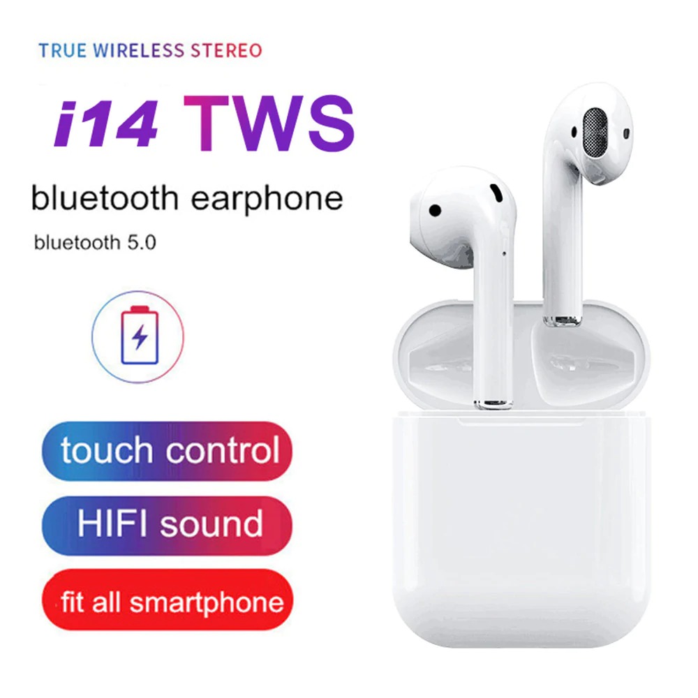 coupon, gearbest, i14 TWS Touch Bluetooth Earphone Wireless Earbuds Headset 3D Surround Sound Charging case Earphones
