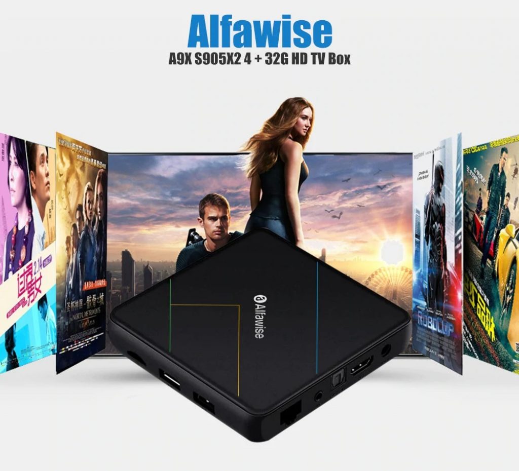 coupon, gearbest, Alfawise A9X S905X2 4 + 32G Smart Home Theater TV Box