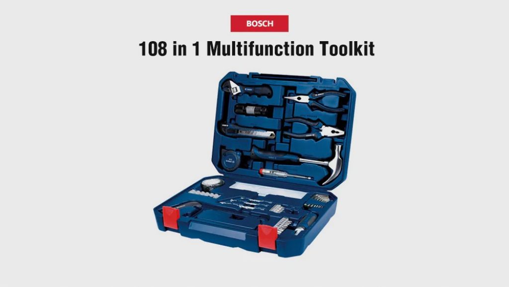 coupon, gearbest, BOSCH 108 in 1 Home Multifunction Toolkit Hand Tool Set