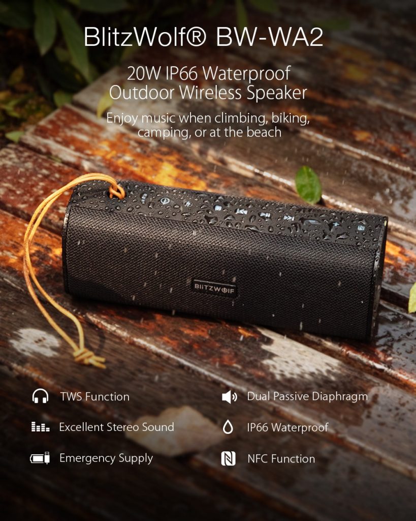 coupon, banggood, BlitzWolf® BW-WA2 20W Wireless bluetooth Speaker
