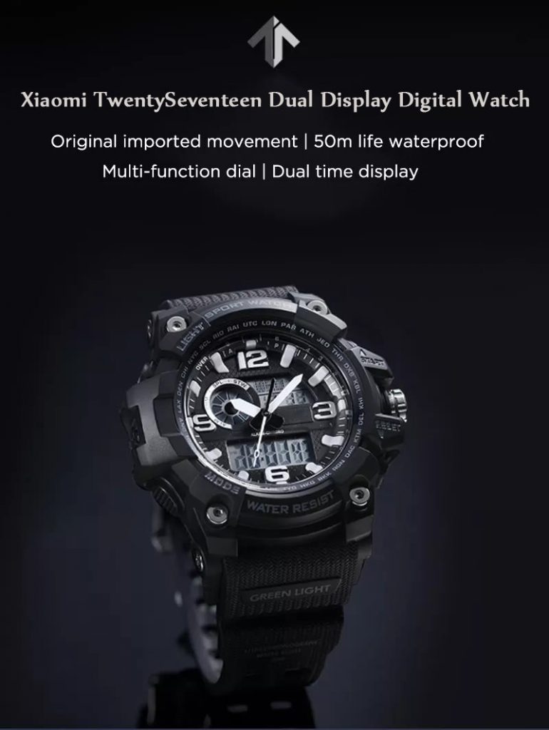 coupon, gearvita, Xiaomi TwentySeventeen Dual Display Digital Watch