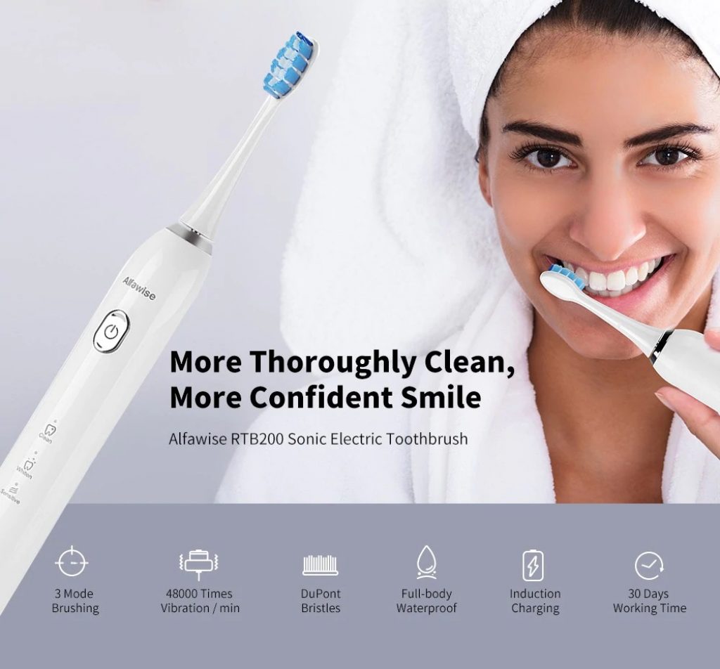 coupon, gearbest, Alfawise RTB200 LJ - ST206 Sonic Electric Toothbrush