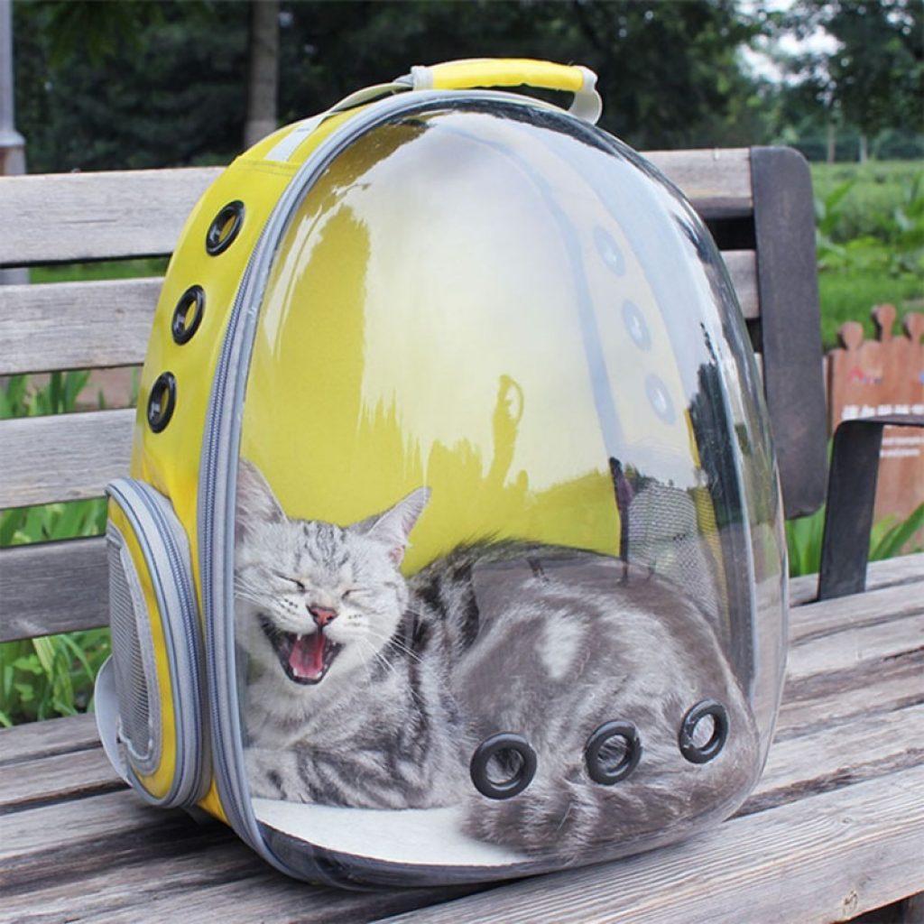 coupon, banggood, Dog Cat Transparent Space Capsule Breathable Shoulder Bag Pet Outside Travel Portable Carry Backpack