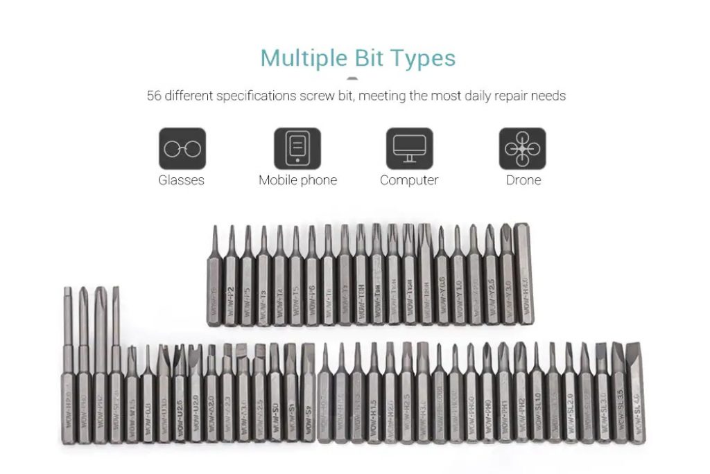 coupon, gearbest, Wowstick 56pcs 4mm Bits for Precision Electric Screwdriver