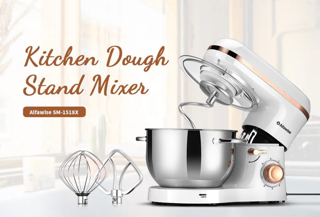 coupon, gearbest, Alfawise SM-1518X Kitchen Kneading Machine Dough Stand Mixer