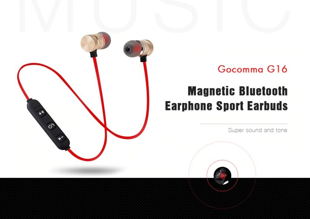 coupon, gearbest, Gocomma G16 Magnetic Bluetooth Earphone Sport Earbuds