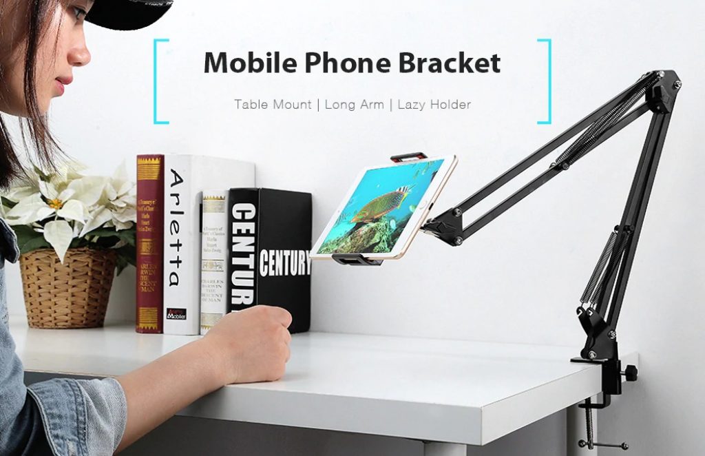 coupon, gearbest, Gocomma Metal Long Arm Mobile Phone Holder Bracket