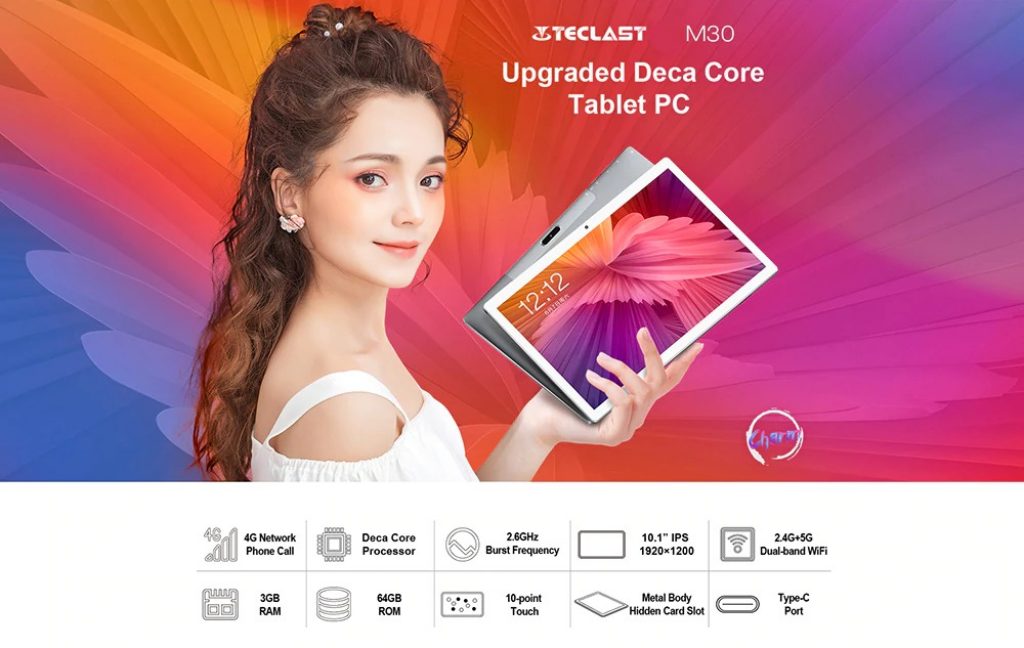 coupon, gearbest, Teclast M30 10.1 inch 4G Phablet Tablet