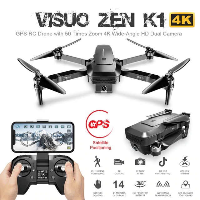 coupon, banggood, VISUO ZEN K1 5G WIFI FPV GPS With 4K HD Dual Camera Brushless Foldable RC Drone Quadcopter