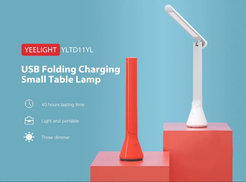 coupon, gearbest, YEELIGHT YLTD11YL USB Folding Charging Small Table Lamp