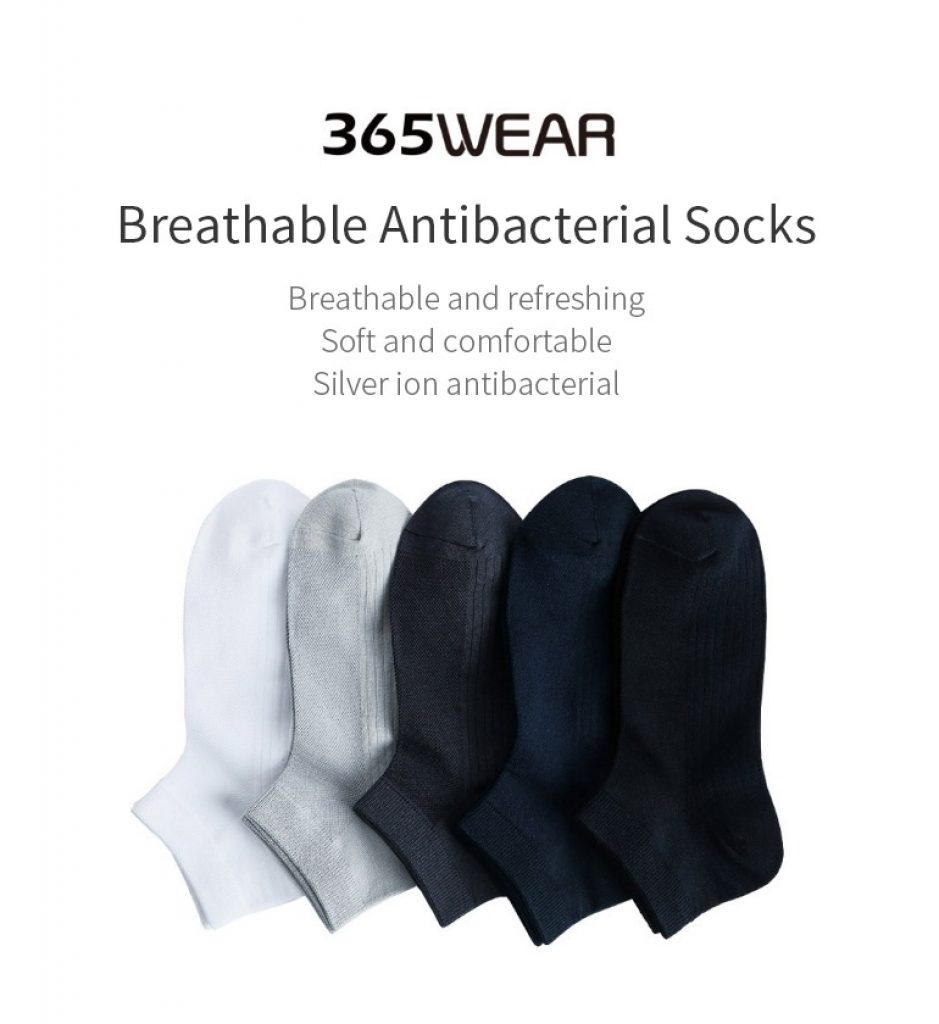 coupon, banggood, 365WEAR 5 Pair Set Breathable Men Socks From Xiaomi Youpin Antibacterial Socks