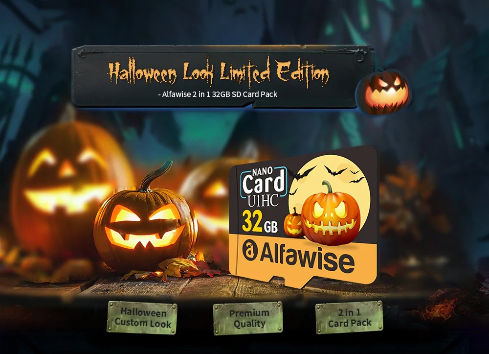 coupon, gearbest, Alfawise Limited Edition Halloween High Speed ​​2 In 1 32GB Micro SD Card