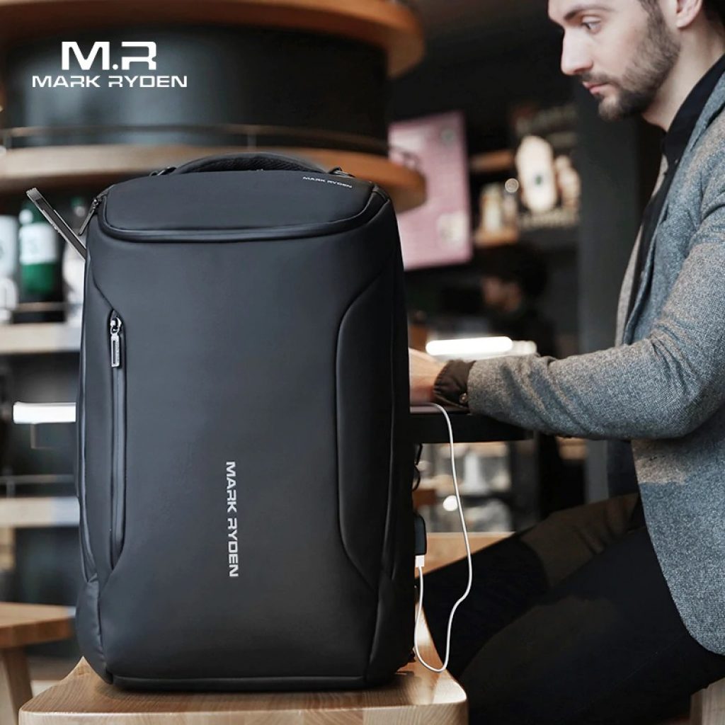 coupon, banggood, Mark Ryden 2019 New Anti-thief Fashion Men Backpack Multifunctional Waterproof 15.6 inch Laptop Bag Man USB Charging Travel Bag