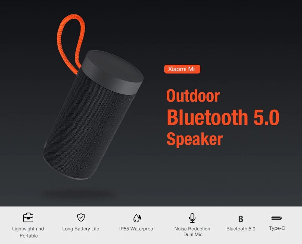 coupon, banggood, Xiaomi Outdoor Bluetooth 5.0 Speaker Portable Dual-mic 8 Hours IP55 Waterproof Noise Reduction