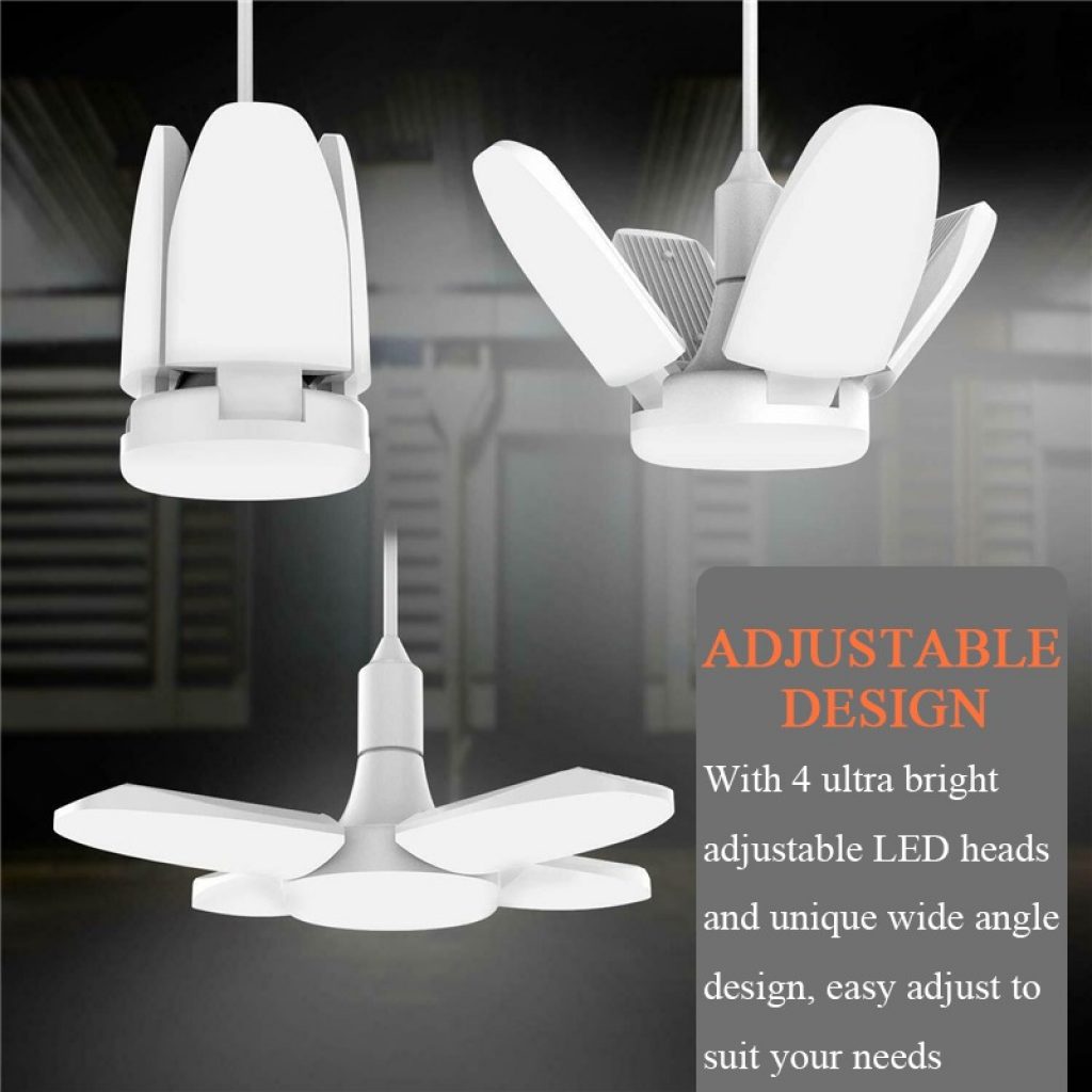 coupon, banggood, AC85-265V E27 60W Universal Deformable Foldable Garage Lamp 246LED Ceiling Adjustable Shop Light Bulb