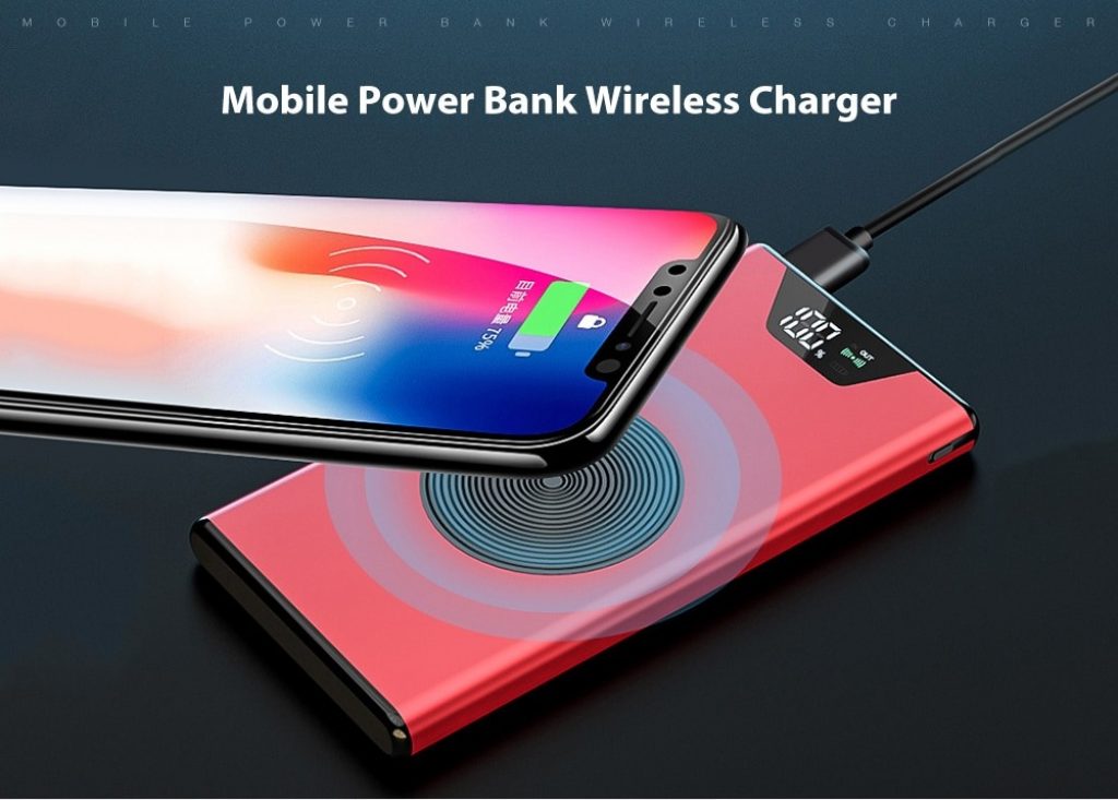 coupon, gearbest, K2 Large Capacity Mobile Power Bank Ultra-thin Universal Wireless Charger 20000mAh