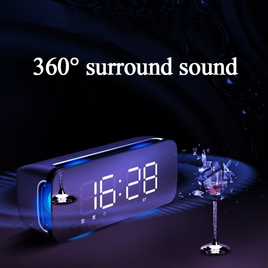 coupon, banggood, Sansui T68 Wireless bluetooth Speaker Dual Driver Alarm Clock LED Display Stereo Soundbar Subwoofer with Mic