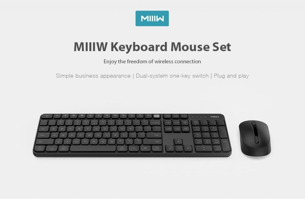 coupon, banggood, Xiaomi MIIIW Wireless Keyboard & Mouse