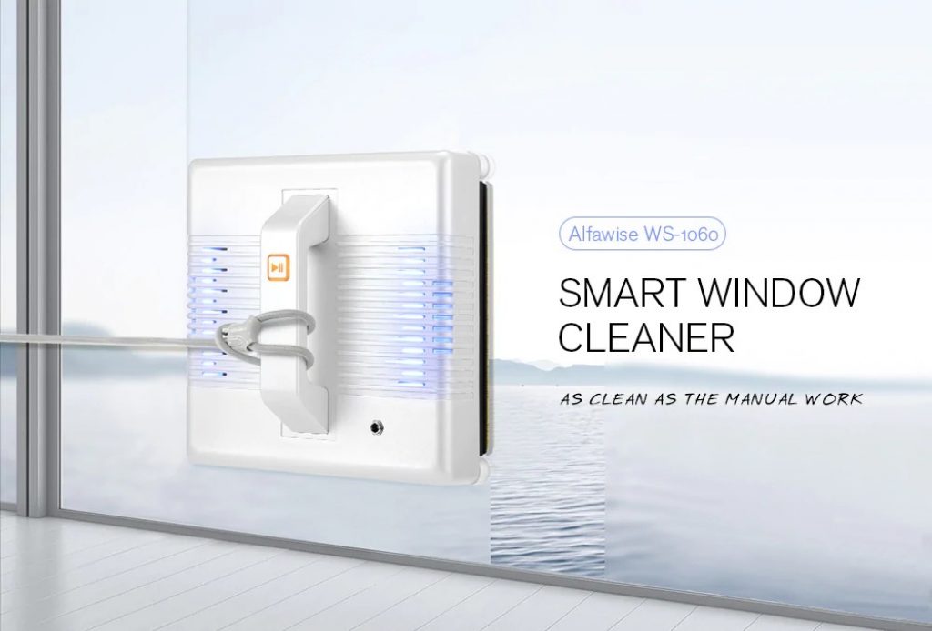 coupon, gearbest, Alfawise WS-1060 APP Control Smart Robot Vacuum Window Cleaner