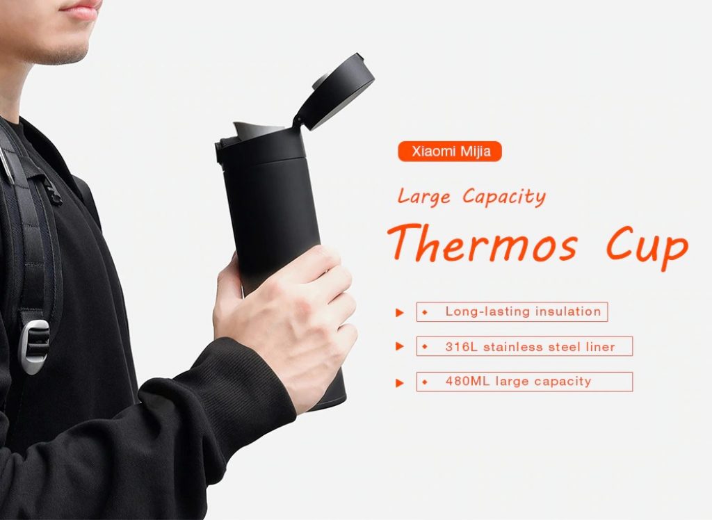 coupon, gearbest, Xiaomi Mijia 480ML Large Capacity Thermos Cup
