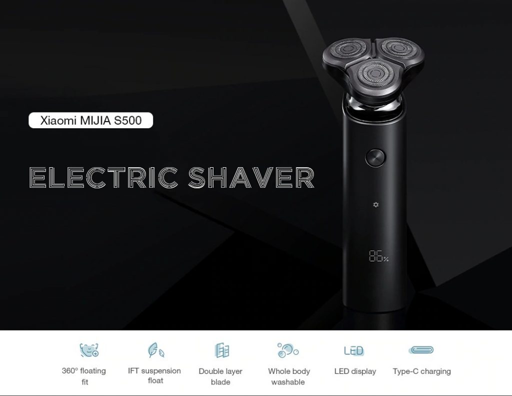 coupon, gearbest, Xiaomi MIJIA S500 LED Display Washable Electric Shaver