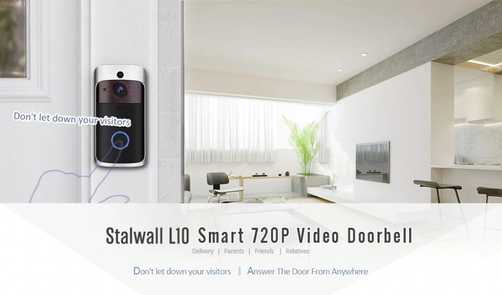 coupon, gearbest, Stalwall L10 Wireless Smart Video Doorbell Home Security Camera PIR Detection Micro SD Local Storage
