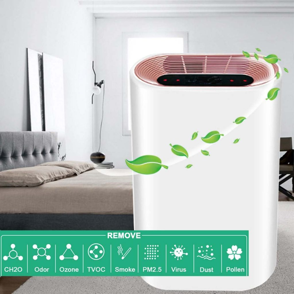 coupon, banggood, Automatic Home Air Purifier Timing Adjustable 3-Speed Negative-ion HEPA Filter