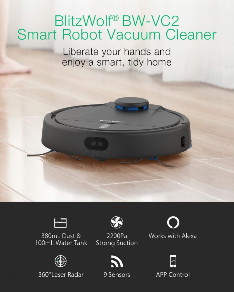 coupon, banggood, BlitzWolf® BW-VC2 Smart Robot Vacuum Cleaner