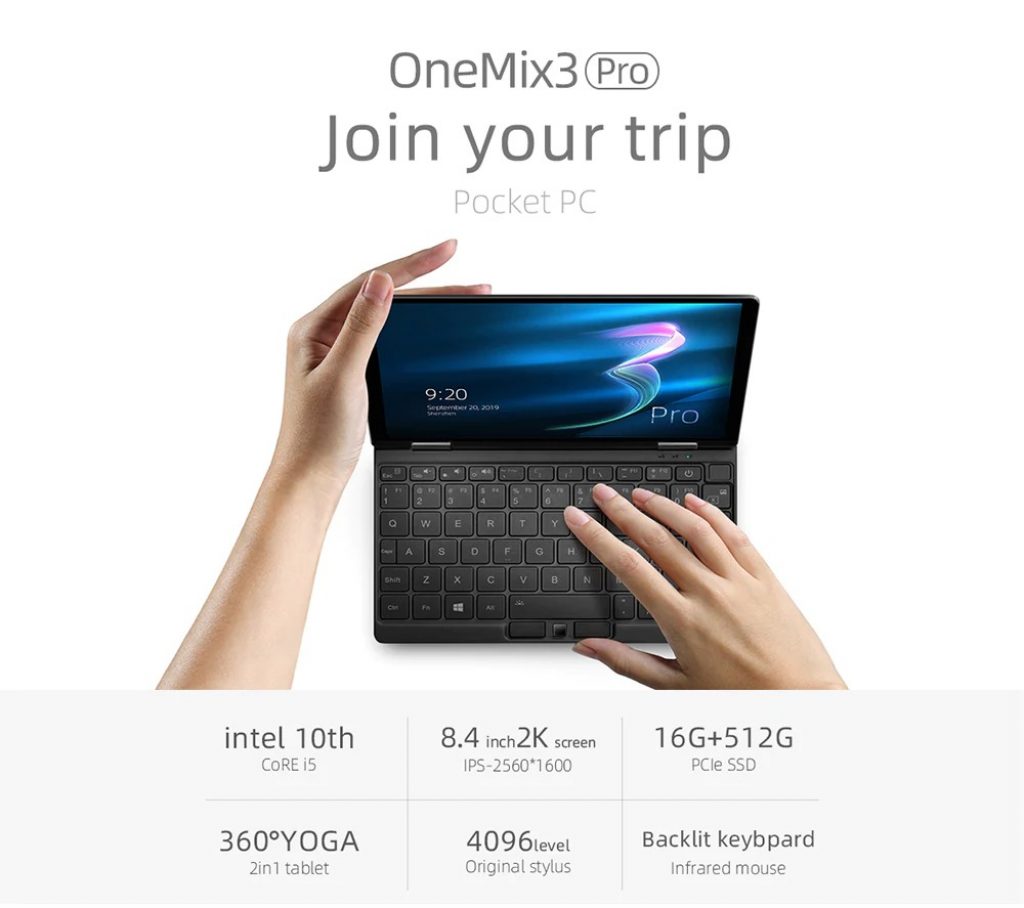banggood, coupon, gearbest, One Netbook OneMix 3 Pro 360 Degree Yoga Pocket Mini Laptop PC