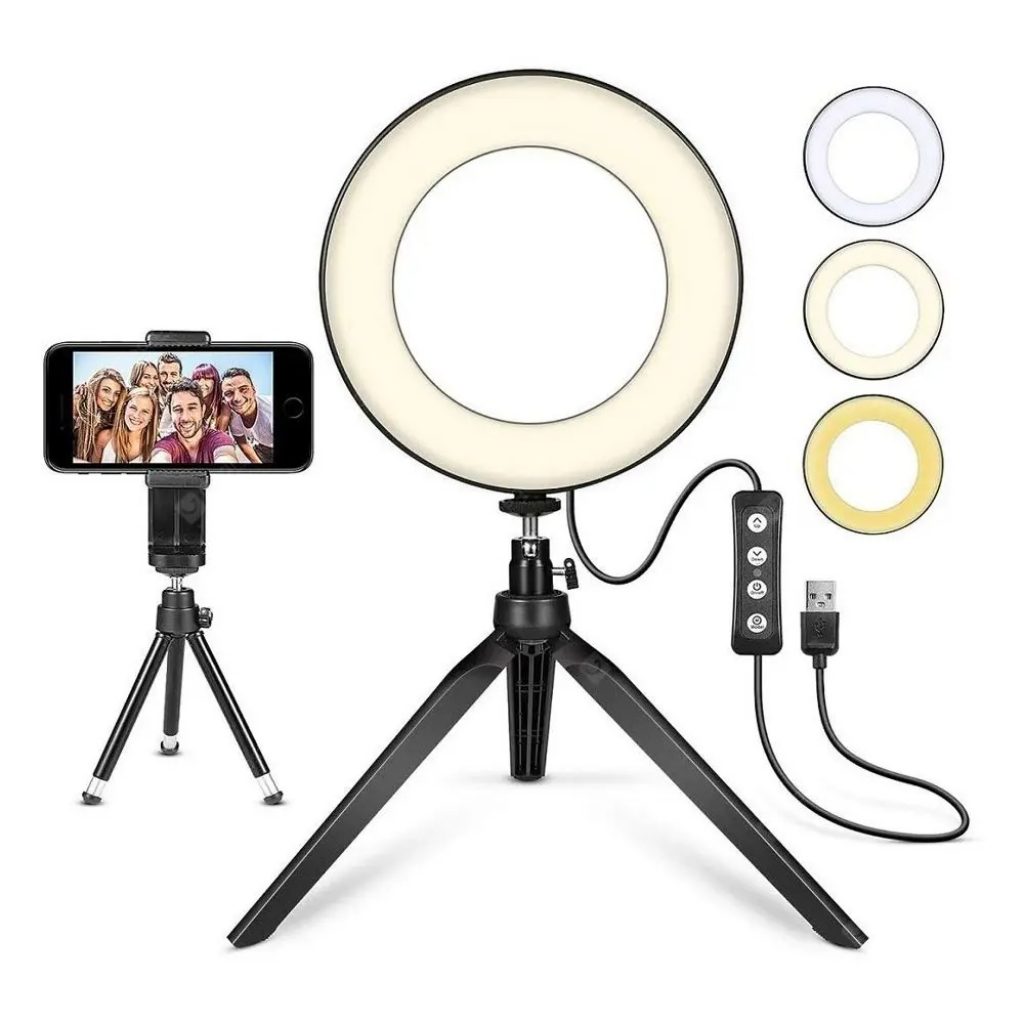 coupon, gearbest, Video Self-timer Live Spotlight with Cell Phone Holder 3 Light Modes USB 5V
