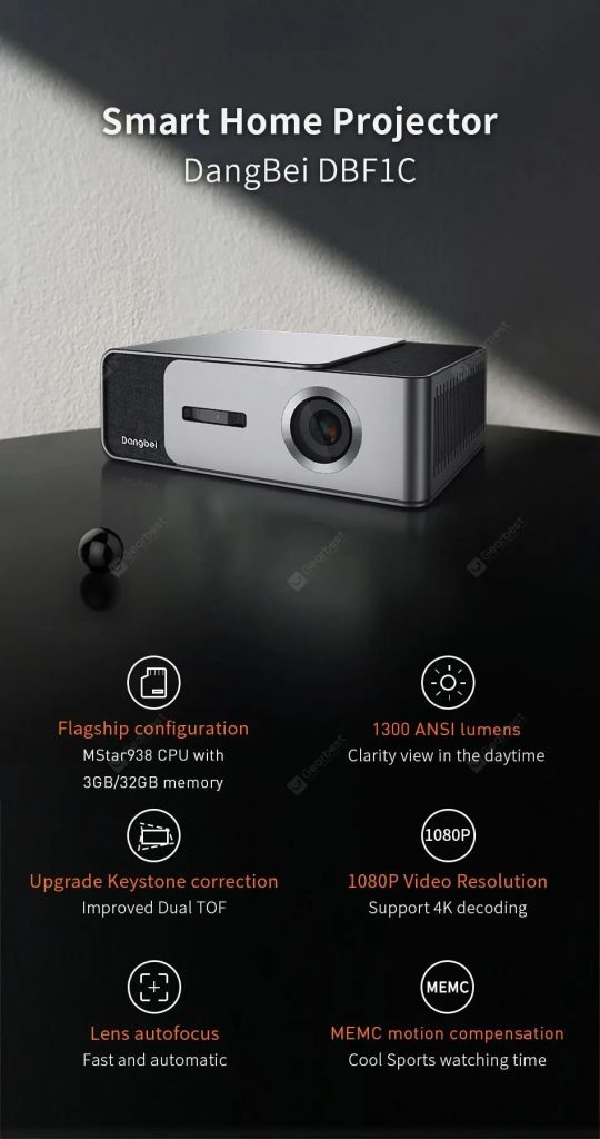 coupon, gearbest, DangBei F1C DLP Home Entertainment Projector