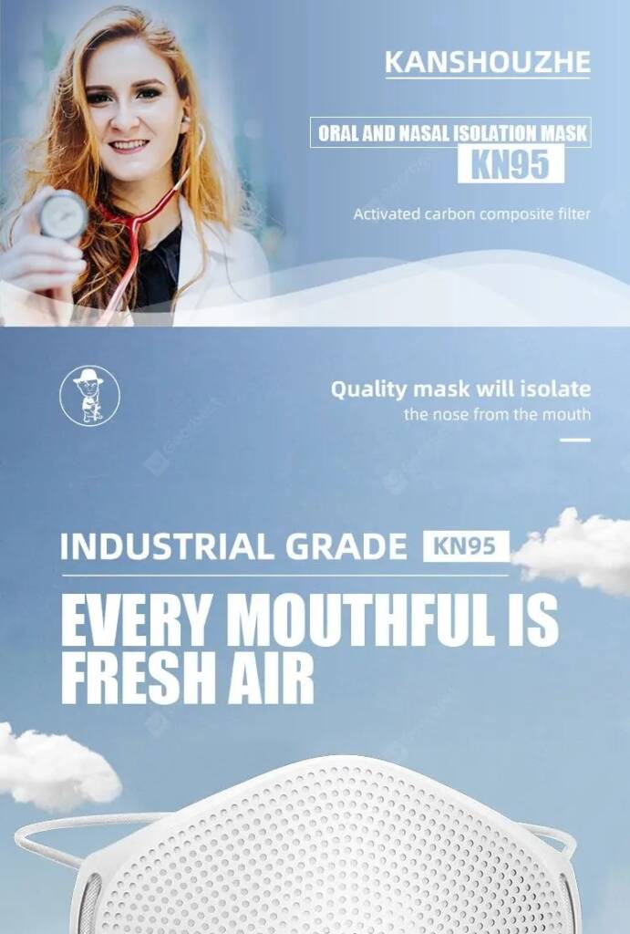 coupon, gearbest, N95 Face mask Fast Shipping Reusable Dust Masks with 10 KN95 Composite Filters