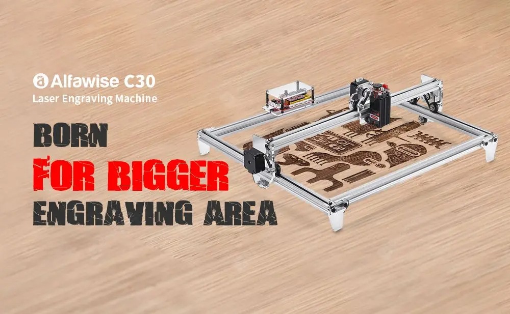 coupon, gearbest, Alfawise C30 2500mw Large Area Frame Laser Engraving Machine