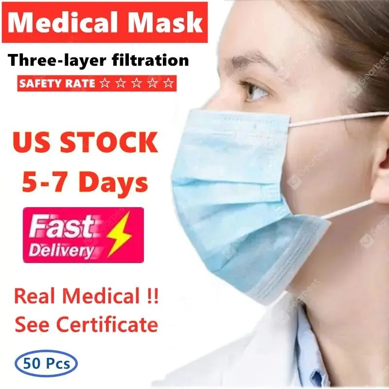 coupon, gearbest, Disposable-Medical-Face-Mask-3-Ply-High-Quality-Cotton-and-Non-woven-Filter-Cloth-FDA-CE-Approved