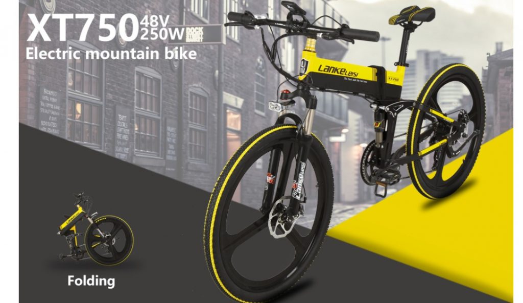 COUPON, GEEKBUYING, LANKELEISI-XT750-Folding-Electric-Bike-Bicycle