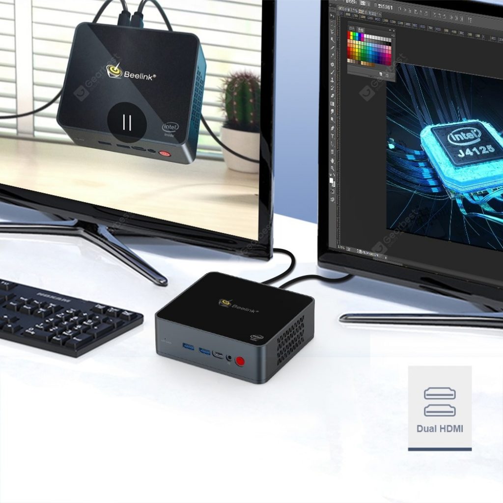 धमाकेदार, geekbuying, कूपन, गियरबेस्ट, Beelink-GK55-Dual-HDMI-Screen-Display-Display-Office-Mini-Computer